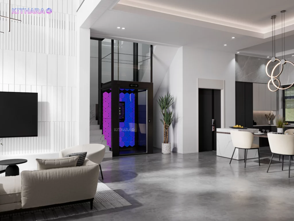 Không gian sống nâng tầm với thang máy kính Kithara phiên bản Pro
