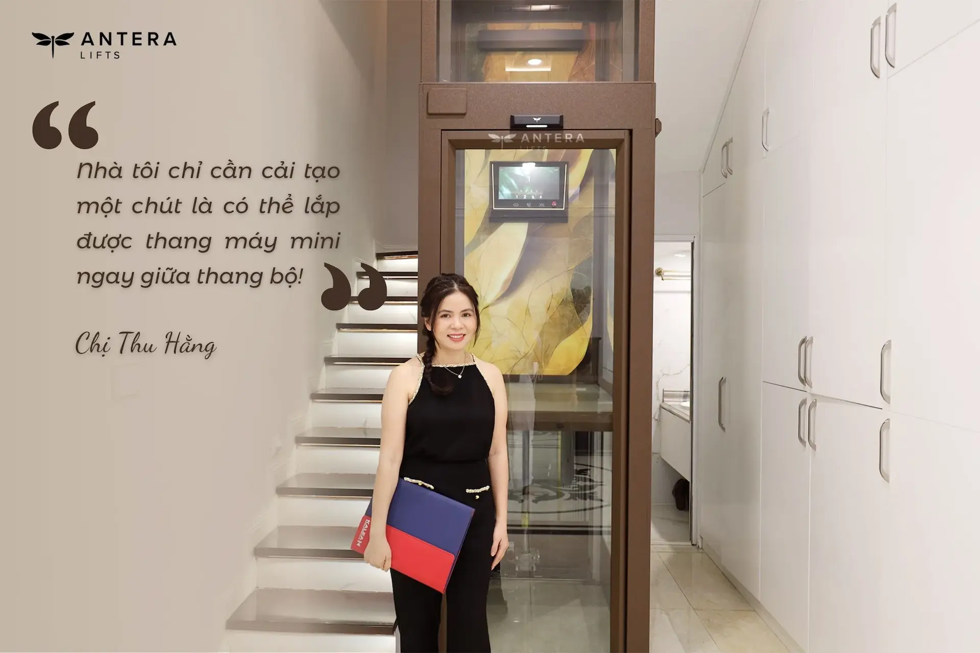 Chị Thu Hằng – Lắp đặt thang máy kính Antera Lifts Z90 cho nhà đang ở tại Vinhomes Riverside, Hà Nội