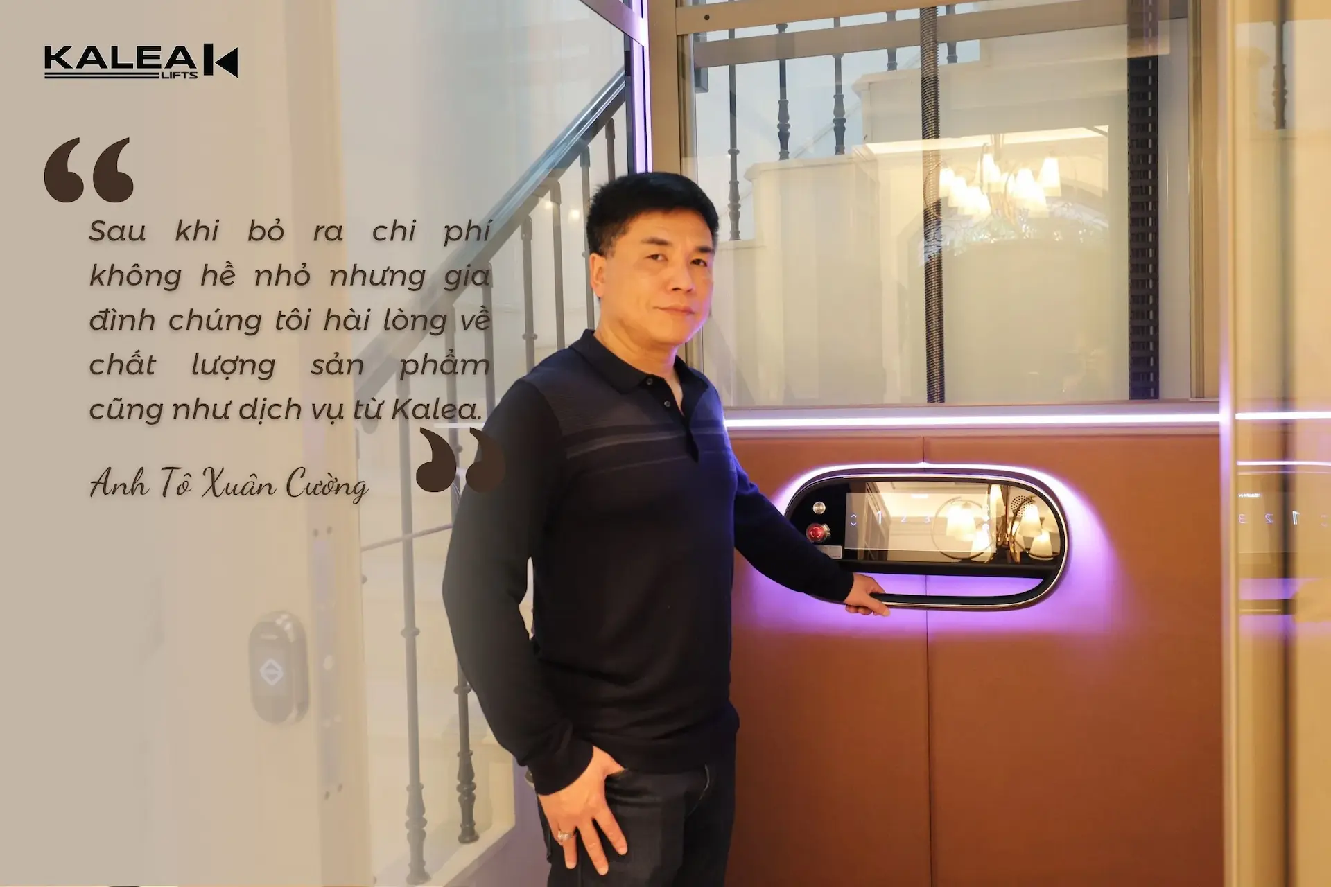 Anh Cường – Lắp đặt thang máy gia đình X50 Limited cho biệt thự có chiều cao tầng trên cùng thấp