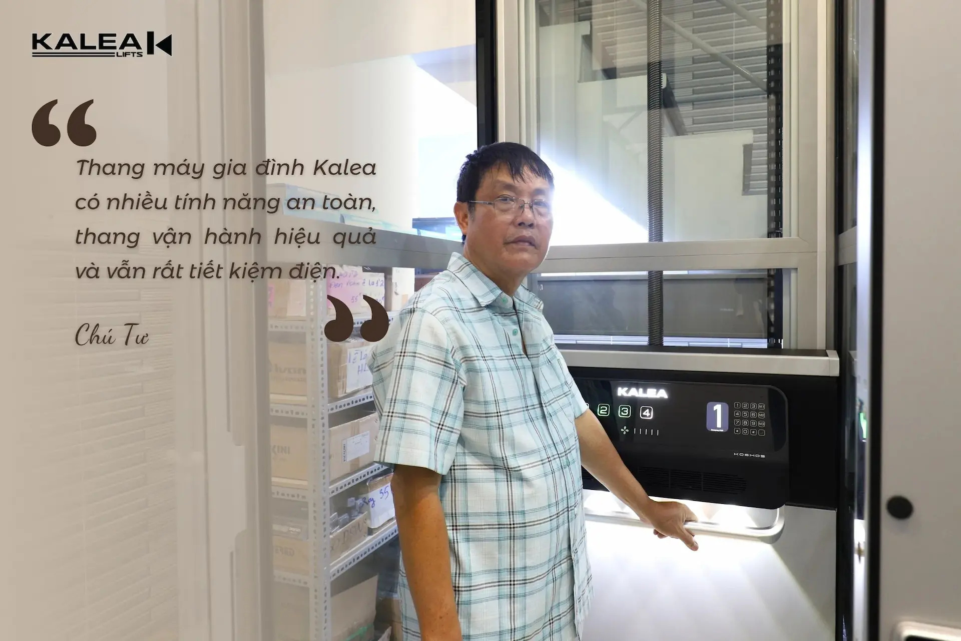 Chú Tư – Lắp đặt thang máy mini Kosmos K90 tại Quận 10, TP.HCM