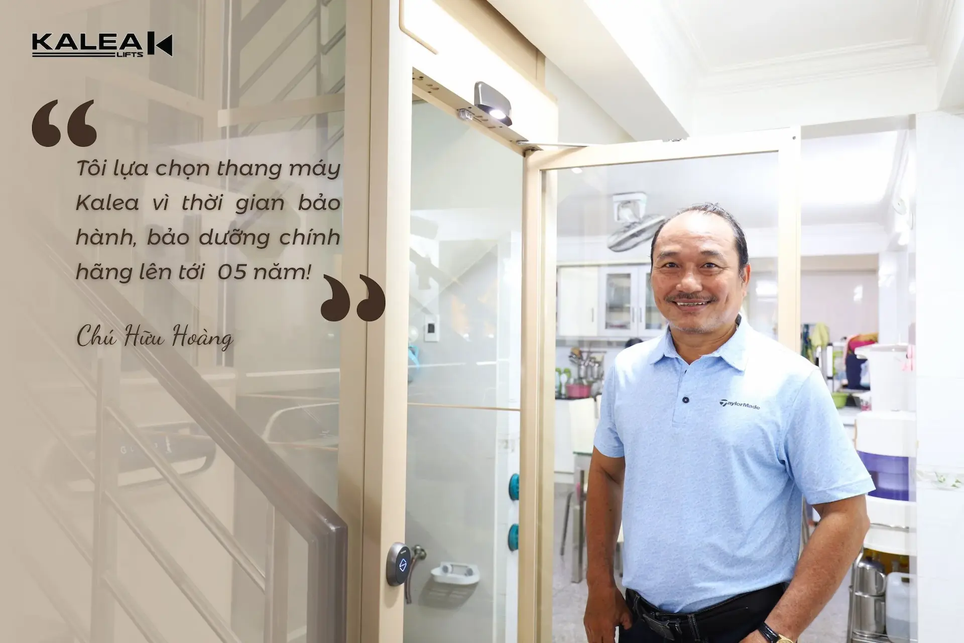 Chú Hữu Hoàng – Lắp đặt thang máy mini X50 Premium cho nhà ống, TP.HCM