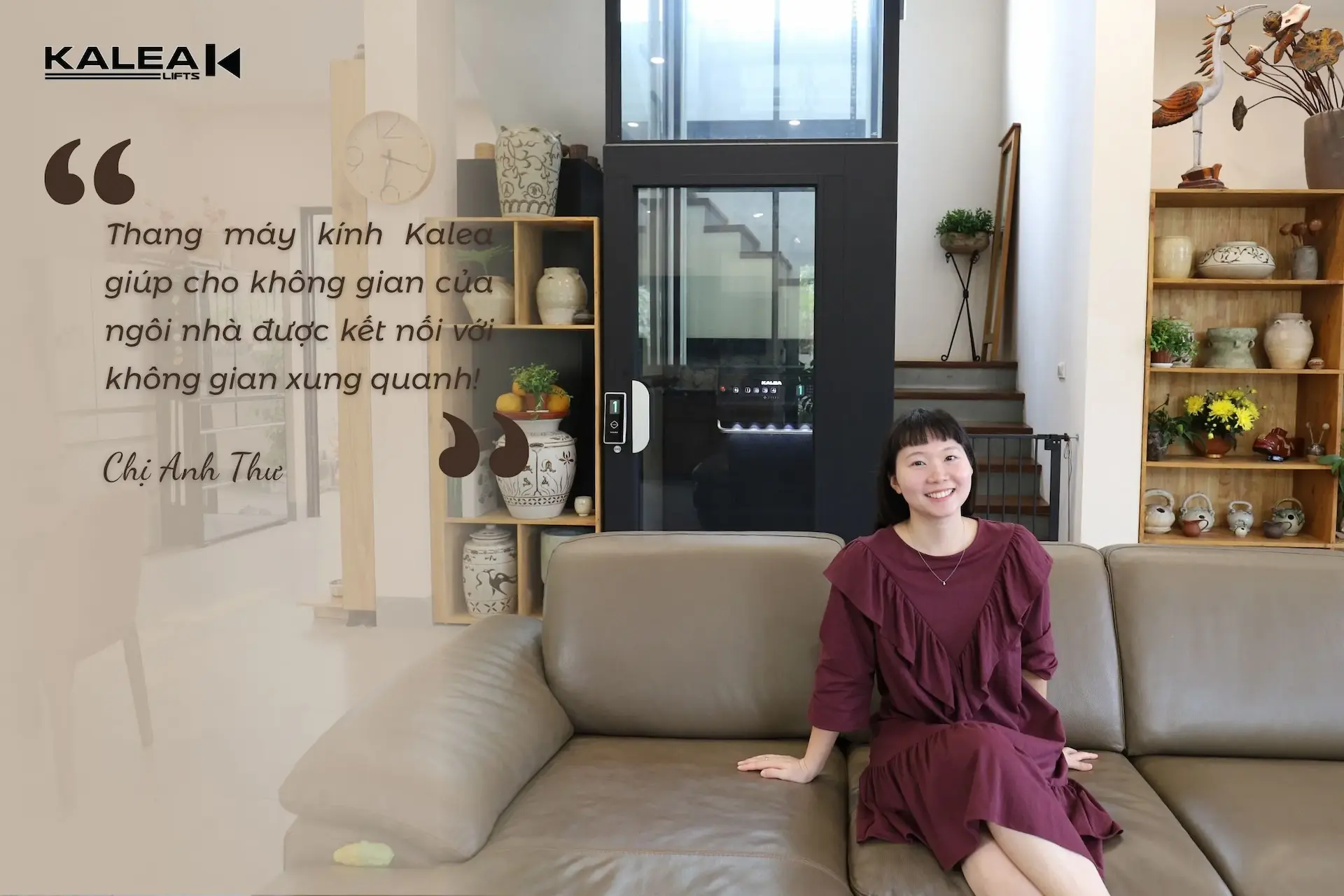 Chị Anh Thư – Lắp đặt thang máy kính Kosmos K90 tại KĐT Hà Phong, Hà Nội