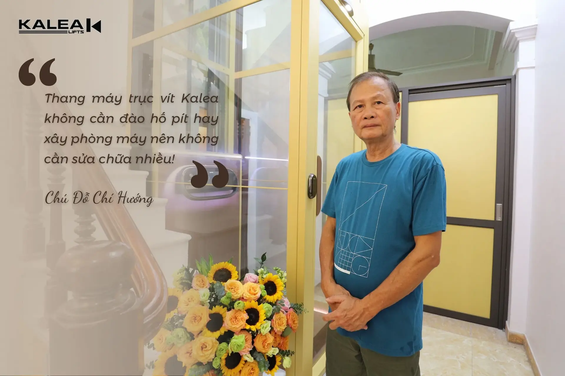 Chú Hướng – Lắp đặt thang máy mini X50 Limited cho nhà cải tạo tại Long Biên, Hà Nội
