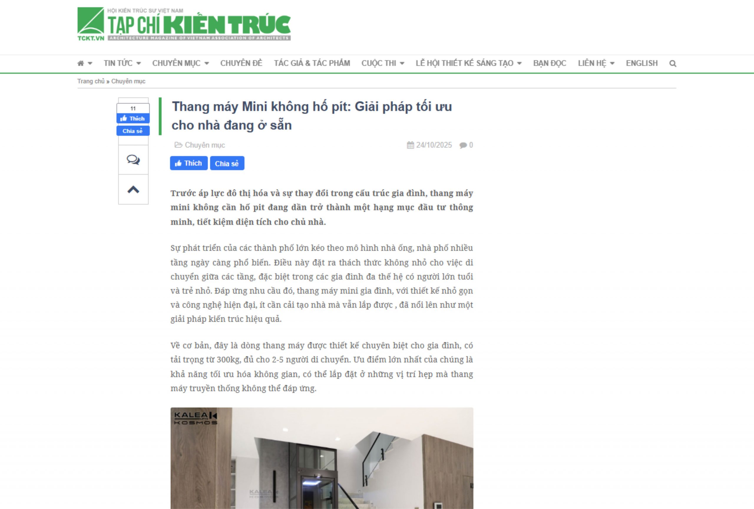 Thang máy Mini không hố pít: Giải pháp tối ưu cho nhà đang ở sẵn