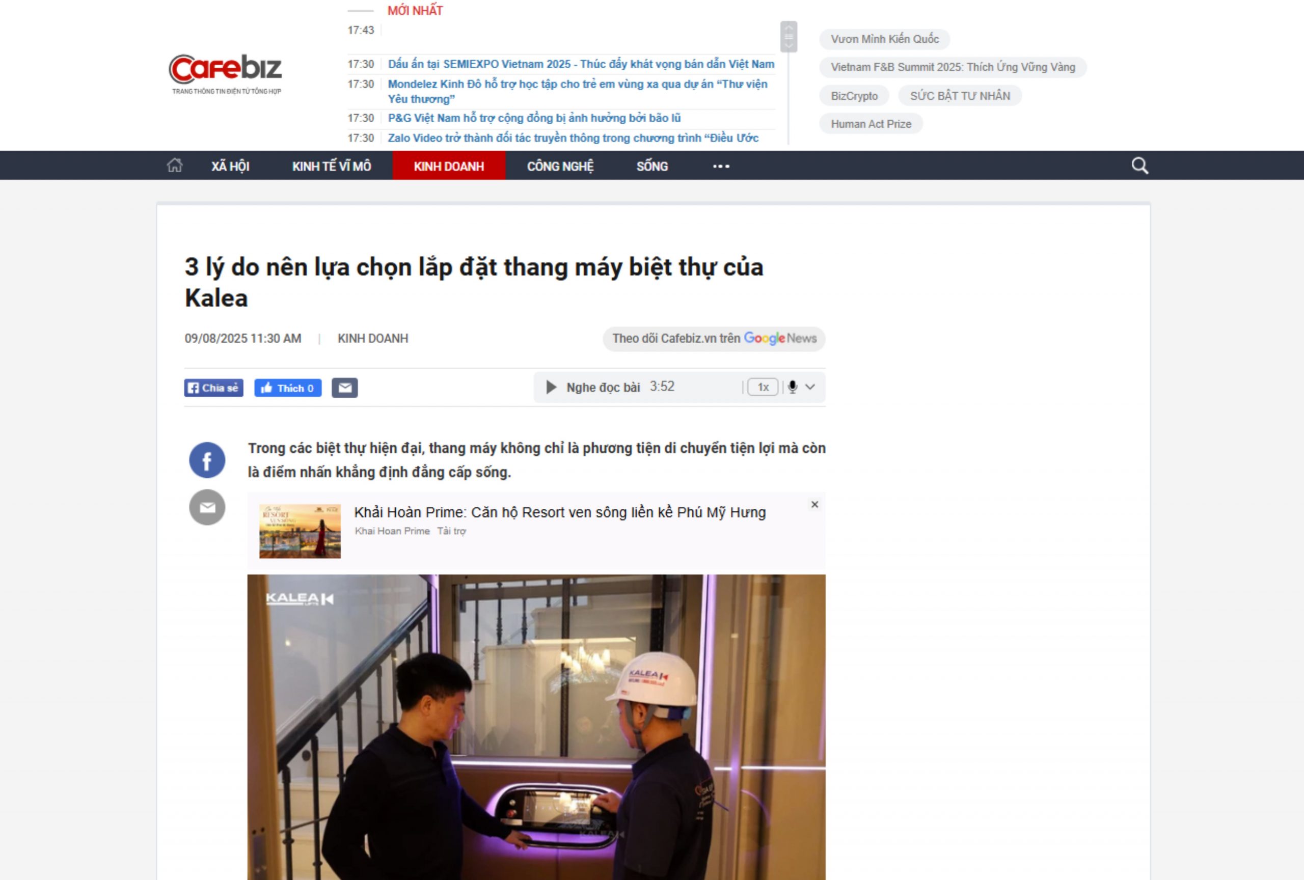 3 lý do nên lựa chọn lắp đặt thang máy biệt thự của Kalea